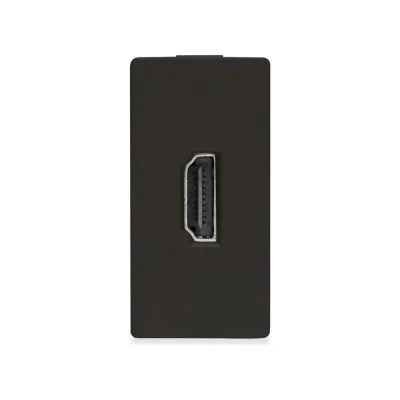 Розетка Vell черная, 1/2, HDMI, модуль, 1379011