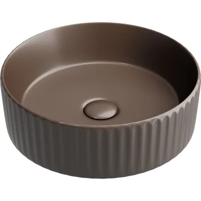 Накладная чаша умывальник Ceramicanova Element круглая (цвет темно-коричневый матовый) 360_360_115мм CN6057MDB