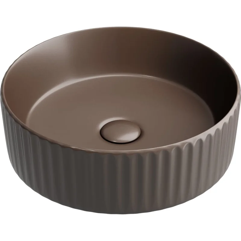 Накладная чаша умывальник Ceramicanova Element круглая (цвет темно-коричневый матовый) 360_360_115мм CN6057MDB