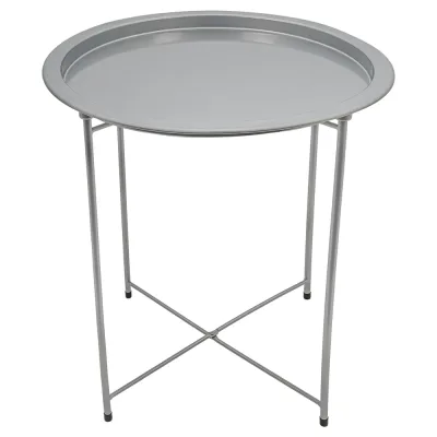 Складной металлический столик Вещицы 470х470х500, серебряный Org-13