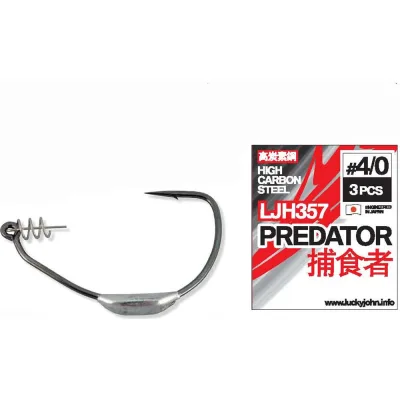 Офсетные крючки LUCKY JOHN PREDATOR серия LJH357, размер K04/0, 3шт. LJH357-K040