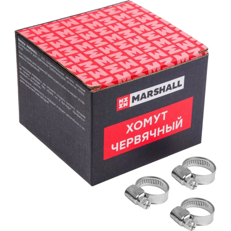 Хомут червячный MARSHALL 12-22 мм (оцинкованная сталь; кратность - 100 шт) MR4103
