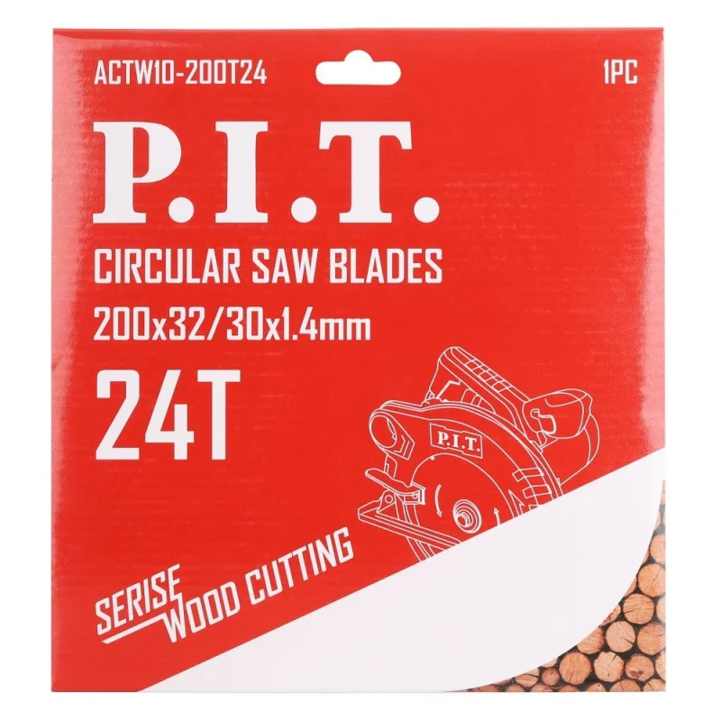 Диск пильный по дереву P.I.T. 200x32/30x2.2 мм 24T, тип зуба ATB ACTW10-200T24