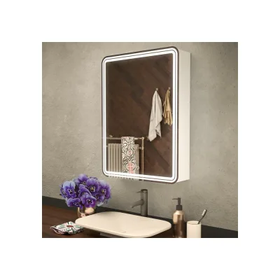 Зеркало шкаф MIXLINE "Адриана" 600x800 ШВ, правый, сенсорный выключатель, светодиодная подсветка 547076