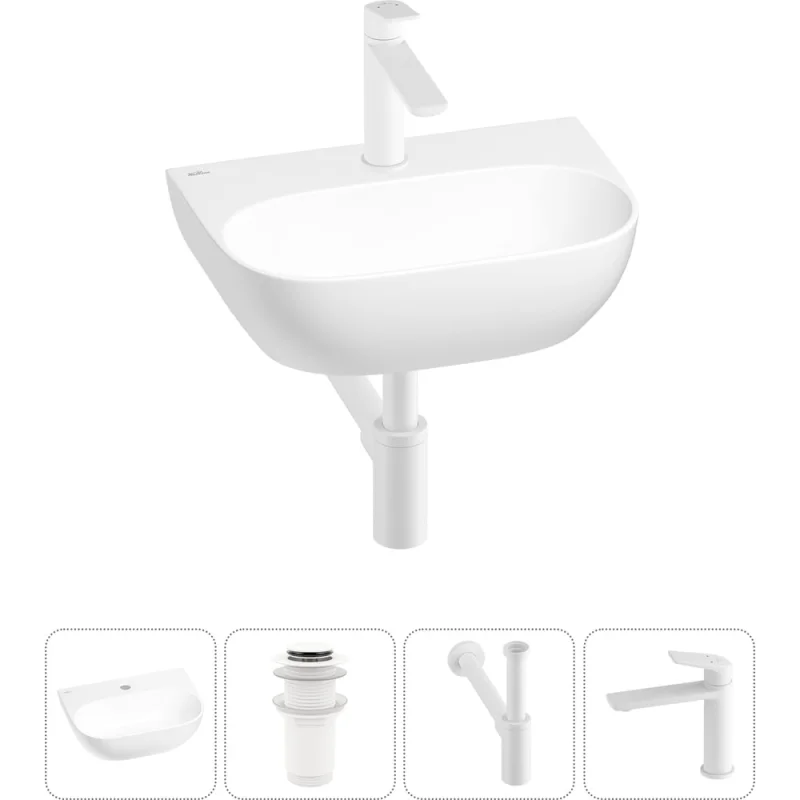 Мини-раковина для ванной комнаты или туалета Wellsee WC Area в наборе 4 в 1 20212196R