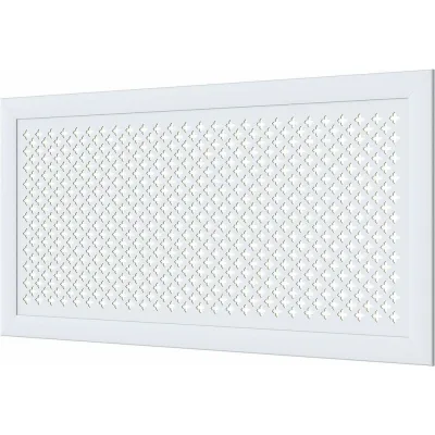 Декоративный экран для радиаторов и батарей Cosca Decor Модерн 600x1200 мм, белый, готика, с рамкой СПБ003090