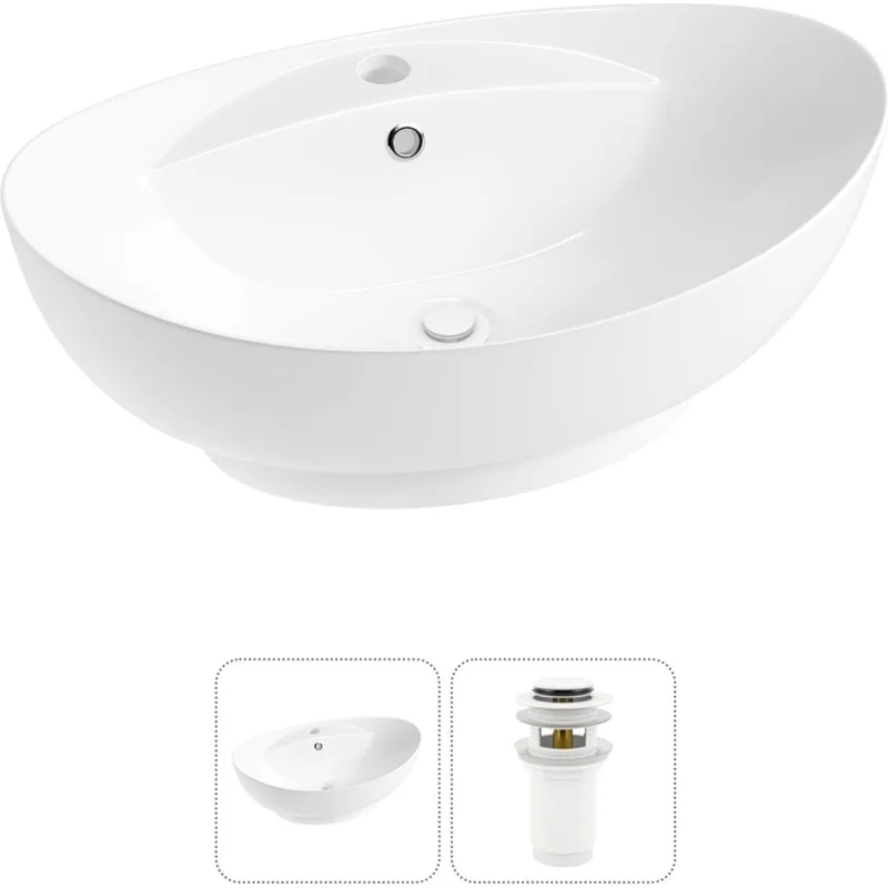 Комплект Wellsee 2 в 1 Lavinia Boho Bathroom Sink накладная раковина 59x39 см 20215146R
