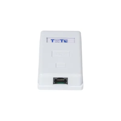Настенная розетка TWT 1 порт RJ-45, категория 5е, белая, SM1-45-WH