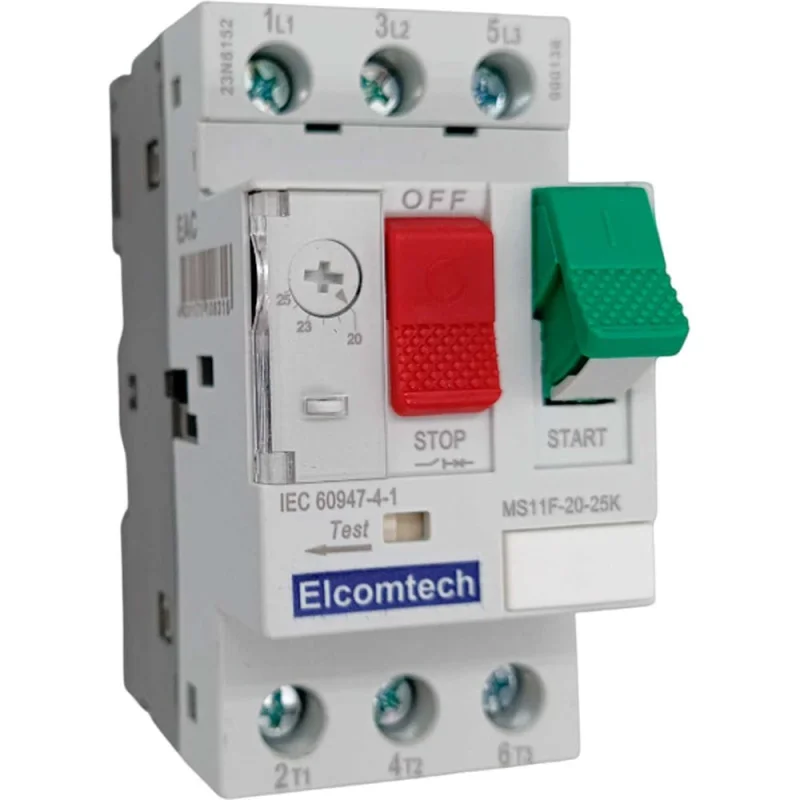 Мотор-автомат модульный ELCOMTECH MS11F-20-25K автомат защиты двигателя 20-25A 2х модуль УТ-00026452