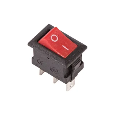 Переключатель клавишный 250В 3а (3с) вкл-вкл красный микро (RWB-102) (10шт) REXANT 36-2031