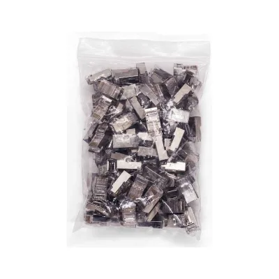 Коннектор Filum rj-45, 5e кат, 8p8c, экран, 30 мкм, универсальный, для одножильного и многожильного кабеля, упаковка 100 шт FL-NA-PLUG5E-6