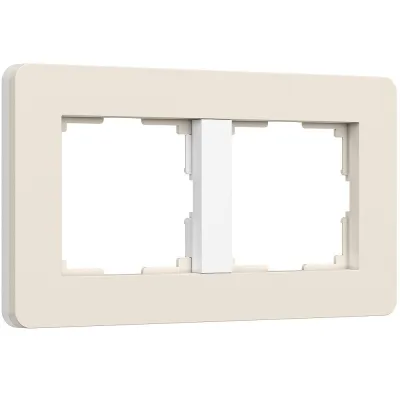 Рамка Werkel Split двухместная айвори/белая soft-touch (a067254)