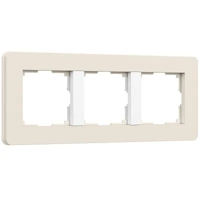 Рамка Werkel Split трехместная айвори/белая soft-touch (a067256)