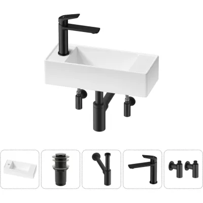 Комплект Wellsee 5 в 1 Lavinia Boho Bathroom Sink накладная/подвесная раковина 43x18 см 20216286R