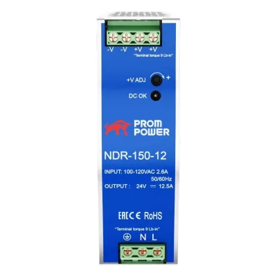 Источник питания Prompower ndr-150-12, на выходе 12 В DC, 12.5 а, 150 Вт. входное 85-264 В AC (120-370 В DC) NDR15012