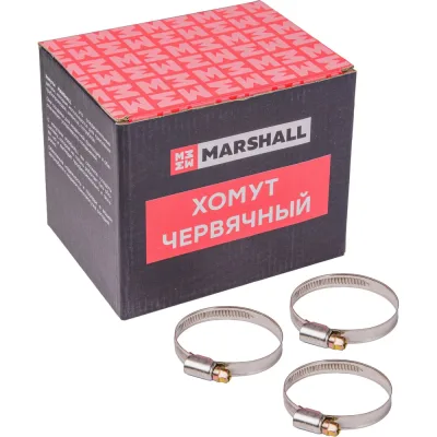 Хомут червячный MARSHALL 40-60 мм (нержавеющая сталь; кратность - 50 шт) MR4209