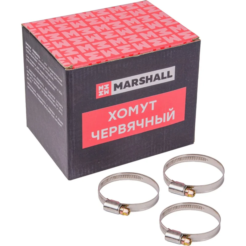 Хомут червячный MARSHALL 40-60 мм (нержавеющая сталь; кратность - 50 шт) MR4209