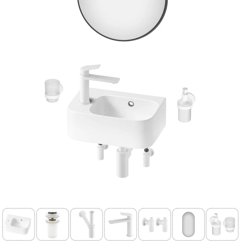 Комплект Wellsee 7 в 1 Lavinia Boho Bathroom Sink накладная/подвесная раковина 37x25 см 20219856R