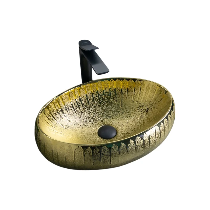Раковина Gid 9030g накладная, золотая, 48x34x15 52234