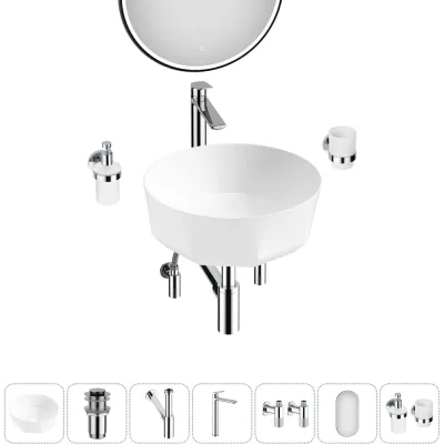Комплект Wellsee 7 в 1 Lavinia Boho Bathroom Sink накладная раковина 42x42 см 20219485R