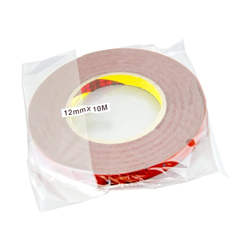Оригинальный серый двусторонний скотч MTF Light 3M TAPE(ACRYL) 12мм х 10м красная подложка 3M12X1000R