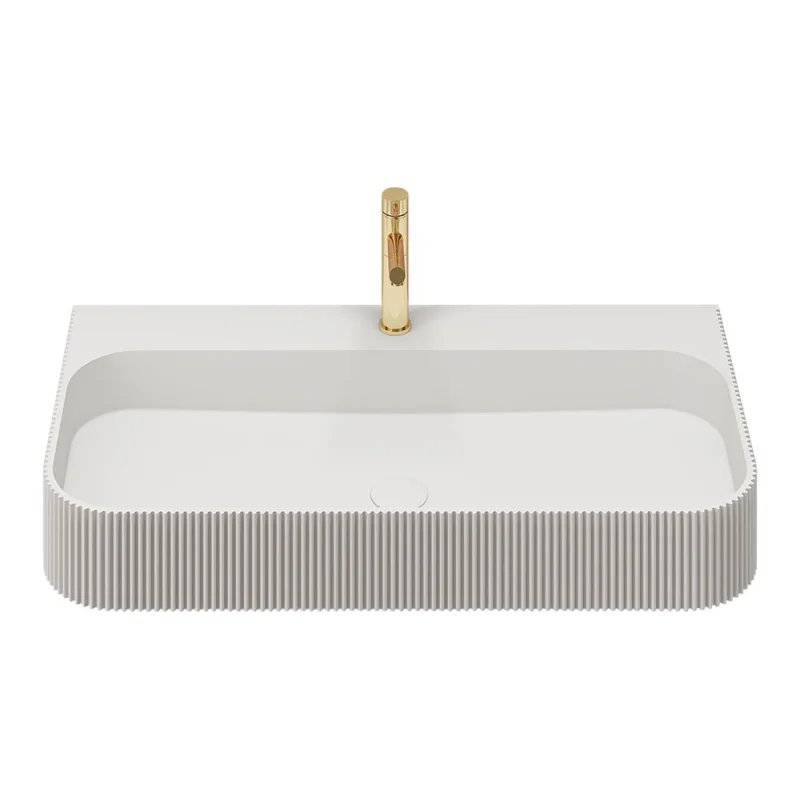 Раковина из искусственного камня VINCEA 750x460x120, подвесная, белый матовый VWB-6SG75MW