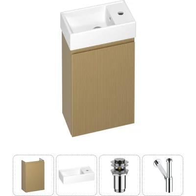 Комплект подвесной тумбы с раковиной для ванной и туалета Wellsee WC Area в наборе 4 в 1 20216843R