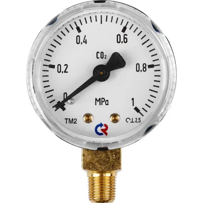 Манометр 1 МПа, черный, углекислота, 1/8" NPT ПТК 00000041918