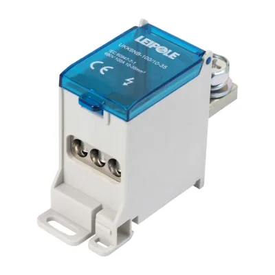 Распределительный блок (коробка) Leipole 100А, 690В, на DIN-рейку UKK6NB-100/10-35/3x16 5012.092