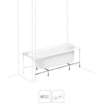 Акриловая ванна 150х70 с каркасом Lavinia Boho Biore в наборе 2 в 1 S1-35010050