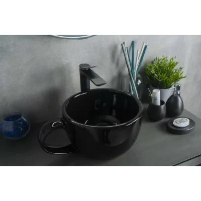 Раковина Gid Nc9077 накладная черная глянцевая 40x30x18 52230