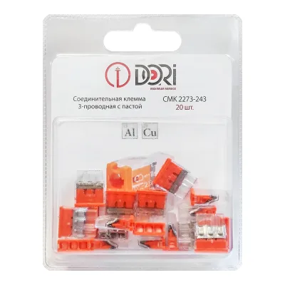 Соединительная 3-проводная клемма DORI CMK 2273-243 с пастой (20 шт.) 47124