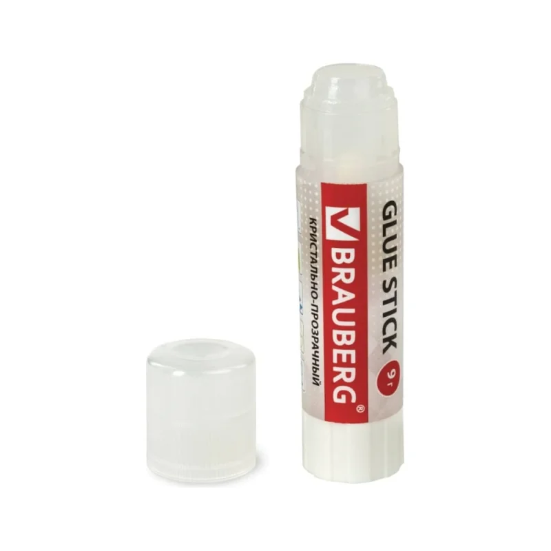 Клей-карандаш BRAUBERG Crystal 9 г, прозрачный 227967