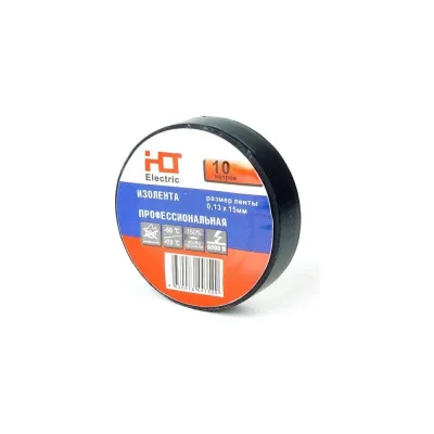 Изолента HLT ПВХ 0,13x15мм 10м, упаковка 10 шт. черная 084-16-055