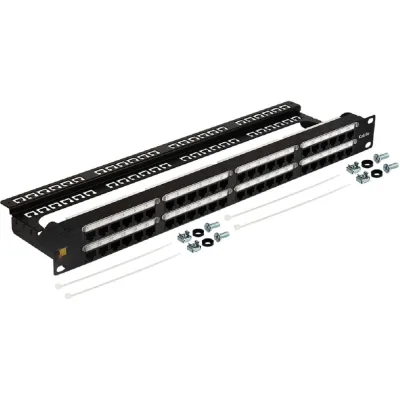 Патч-панель LANMASTER 19" высокой плотности, 48 портов RJ45, неэкранированная, кат.5E, 1U LAN-PPC48U5E