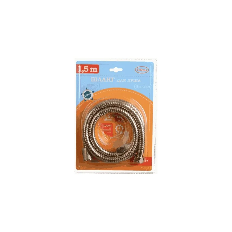 Шланг для душа Melodia della vita STANDARD GOLD 1/2*1/2 нерж. d14мм, L150см, 2-й зажим 34527