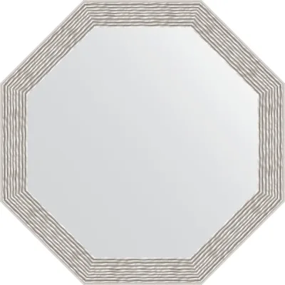 Зеркало EVOFORM в багетной раме - волна алюминий 46 mm (48,2x48,2 cm) 3682