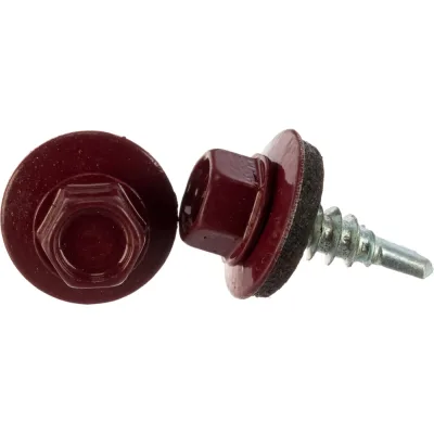 Кровельный саморез Стройметиз 5,5х19 винно-красный RAL 3005 уп. 300 шт. 2140210