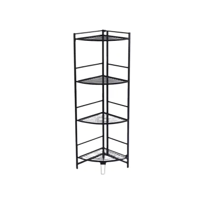 Напольная полка Zenfort ae-3551a4 4-х ярусная, угловая, черный 101209