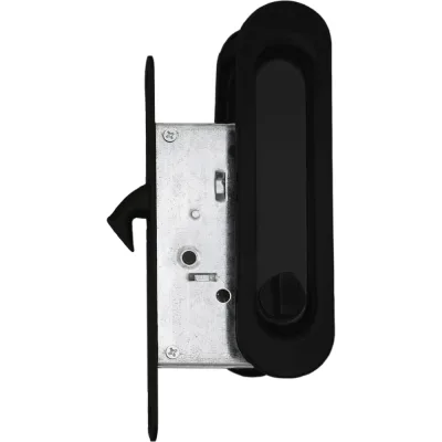 Ручка на раздвижные двери с замком VETTORE L 030 MBP чёрный матовый 20494