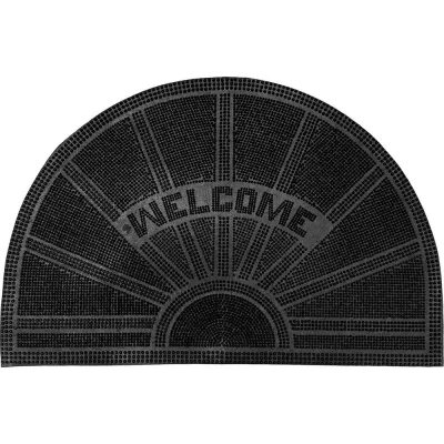 Резиновый придверный коврик ComeForte PIN MAT Welcome 45х75 см полукруглый PM-214