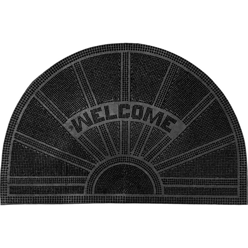 Резиновый придверный коврик ComeForte PIN MAT Welcome 45х75 см полукруглый PM-214