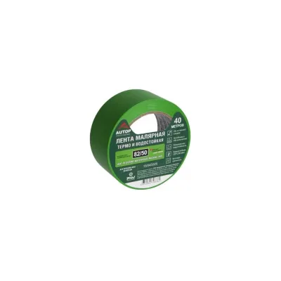 Лента малярная AUTOP Professional термо и водостойкая, зеленая, 82/50, 110С, 40м, 50мм, коробка 20 шт. ATP-MT82/50-40/G
