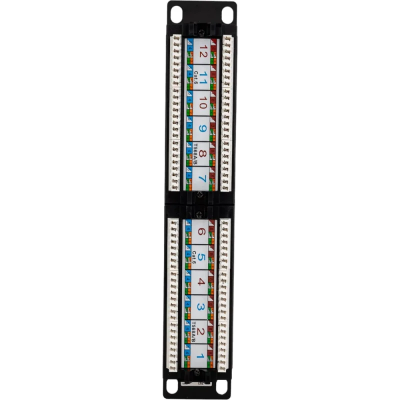 Патч-панель IEK ITK 1U кат.6 UTP 12 портов 10" Dual IDC PP12-1UC06U-D05-10