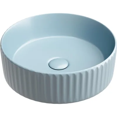 Умывальник чаша накладная Ceramicanova Element круглая, голубой матовый, 360х360х115 мм CN6057ML