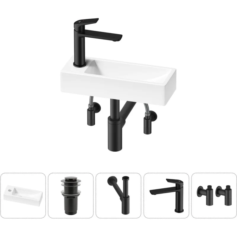 Комплект Wellsee 5 в 1 Lavinia Boho Bathroom Sink накладная/подвесная раковина 38x14 см 20215922R