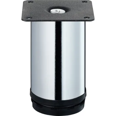 Ножка D50х100 круглая регулируемая хром накладная Zitar 151290