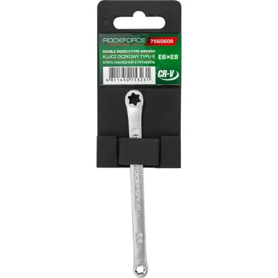Ключ накидной Rockforce Е-профиль, Е6хЕ8, на пластиковом держателе RF-7560608(27300)