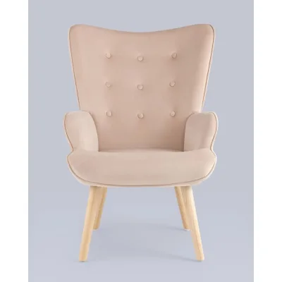 Кресло для гостиной Стул Груп Хью велюр бежевый QH-8901KP 263-2 beige