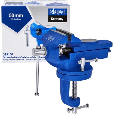 Тиски слесарные поворотные мини Scheppach (ширина губ - 50мм) Sch-329150(66051)
